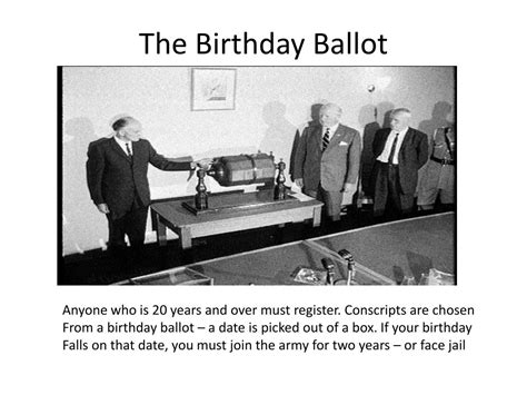 Conscription and the birthday ballot .